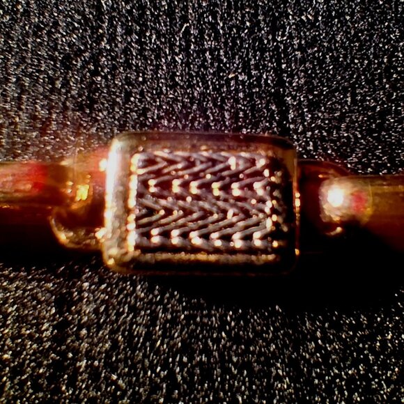 Earring Set Teardrop Filigree Gold-Toned and Two Gold-Toned Bracelets - Picture 5 of 12